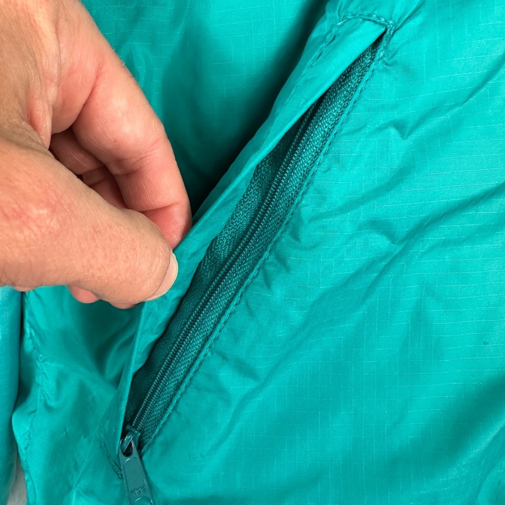 Vintage Lands End Womens M Squall Jacket Retro Teal Blue Made in U.S.A. - Picture 11 of 15